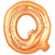 Q bogstav guld folie ballon 40"/90cm (uden helium)